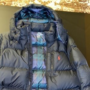 Men’s Polo Puffer Jacket Black Size Large